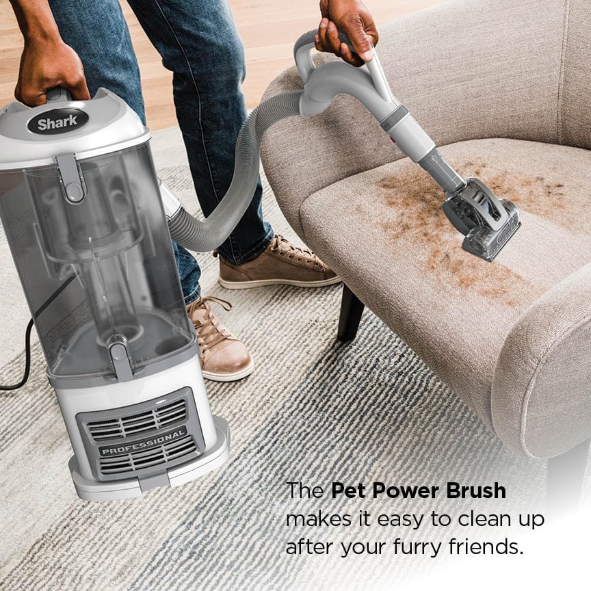 Shark Navigator Lift-Away Upright Vacuum Cleaner - Pet Hair HEPA Filter, Swivel Steering | White/Silver | NV356E