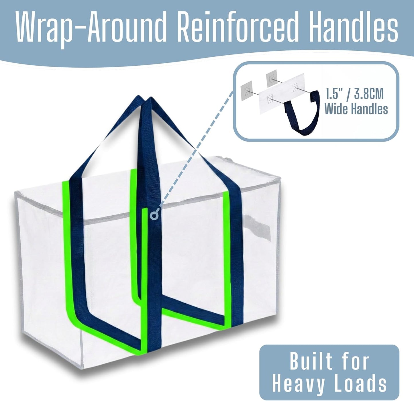 VENO Heavy Duty Moving Bags - 10 Pack Extra Large Storage Solution with Reinforced Handles & Strong Zippers | Foldable & Reusable for Clothes & Dorm Storage