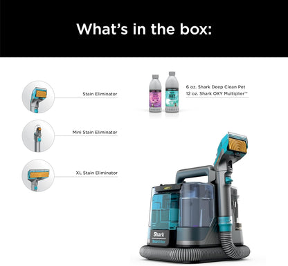 Shark StainStriker HairPro Portable Carpet Cleaner - Stain, Hair & Odor Remover with 3 Tools | Teal PX253BRN
