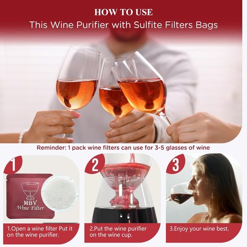 10 Pcs Wine Filters Set, Advanced Wine Purifier, Wine Filters for histamines and sulfite- Replacement Wine Sulfite Remove Set Gifts for Wine Lovers