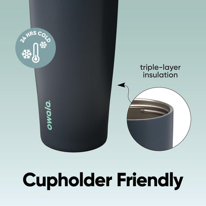 Owala FreeSip Sway Insulated Stainless Steel Water Bottle - 40oz, Two-Way Spout & Built-In Straw, Foggy Tide