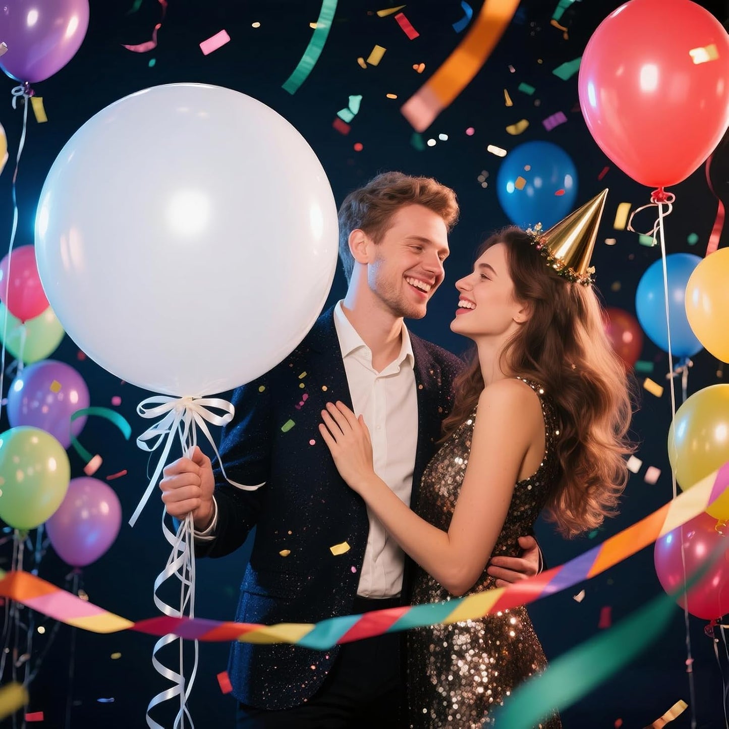 White Balloons | 18 Inch Large Latex Helium Balloons for Weddings, Birthdays & Baby Showers