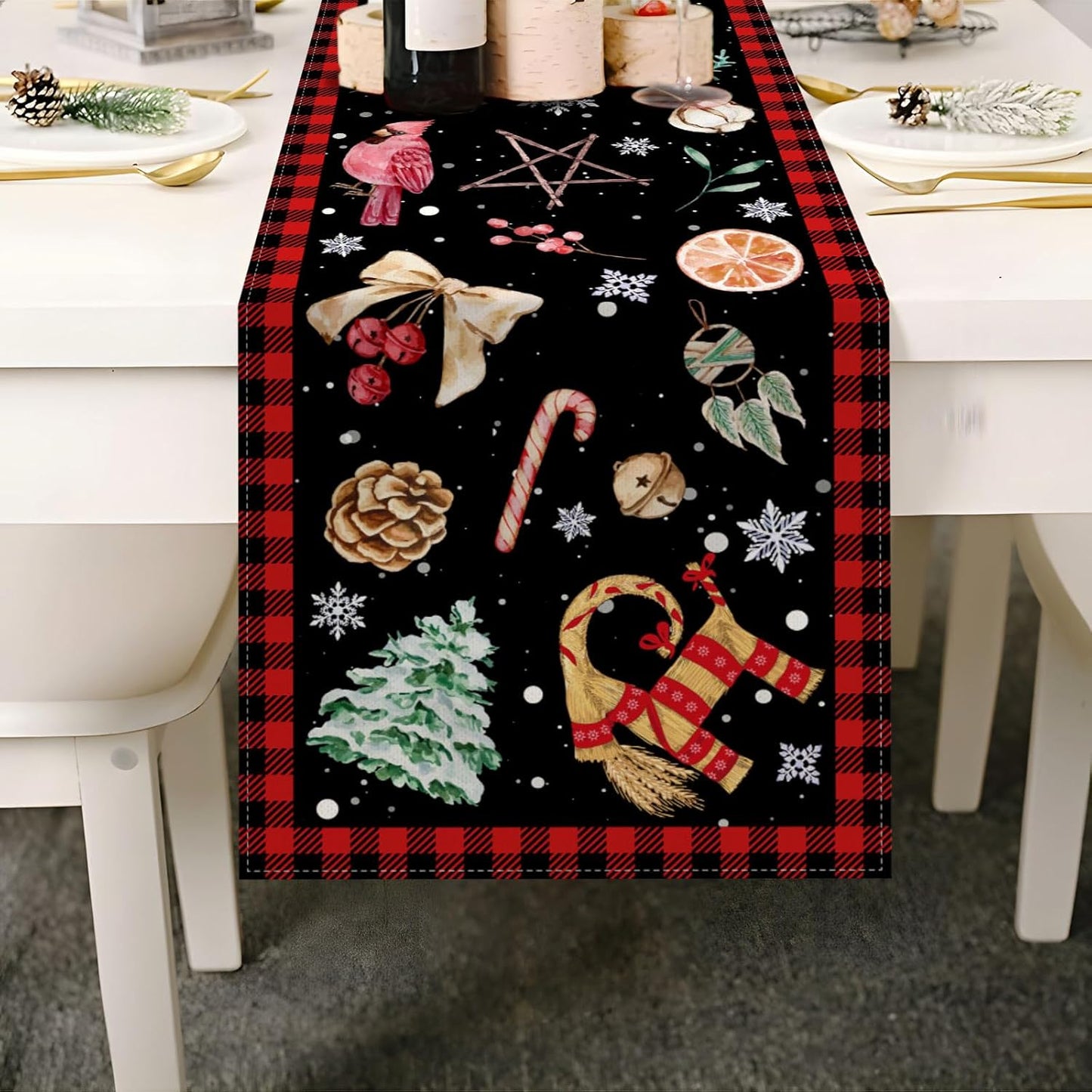 Nepnuser Yule Table Runner - Pagan Christmas Decoration for Winter Solstice | 13" x 72" Size