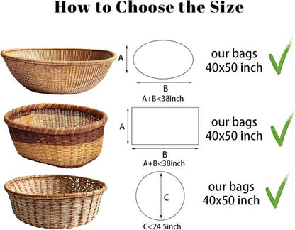 6PCS Extra Large Cellophane Gift Bags 40x50 Inch Easter Clear Cellophane Wrap Storage Bags for Easter Gift Baskets Decorations Baby Bridal Shower Wedding Party Favor Birthday Candy 2.5 Mil Thick