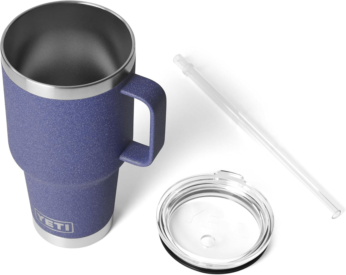 YETI Rambler 35 oz Tumbler - Vacuum Insulated Travel Mug with Handle & Straw Lid, Moon Dust Finish