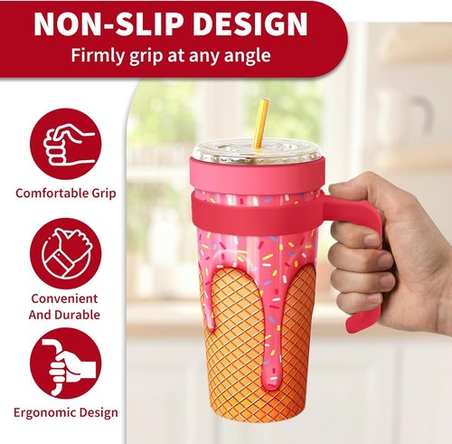Frost Buddy 30 oz Tumbler Handle - Anti-Slip Travel Mug Grip for Easy Carrying | Perfect for Outdoor & Office Use