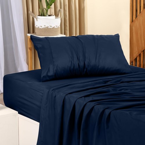 Utopia Bedding Twin Bed Sheets Set - Pack of 2 Sheet Sets - Perfect for Spa, Hotel, & Guest Bedroom - Brushed Microfiber - Shrinkage and Fade Resistant - Easy Care (Navy)