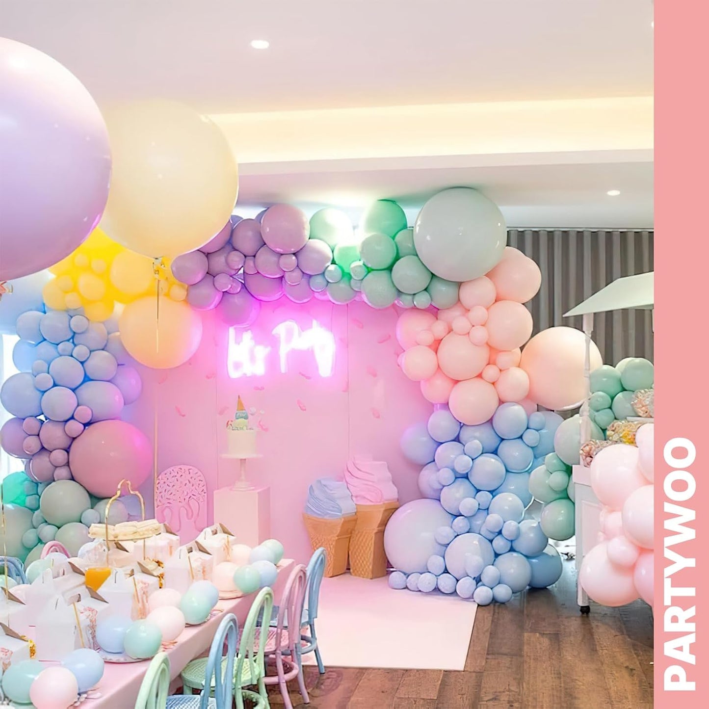 PartyWoo Pastel Balloons - 66pcs 12 Inch Latex Balloons for Baby Showers & Celebrations