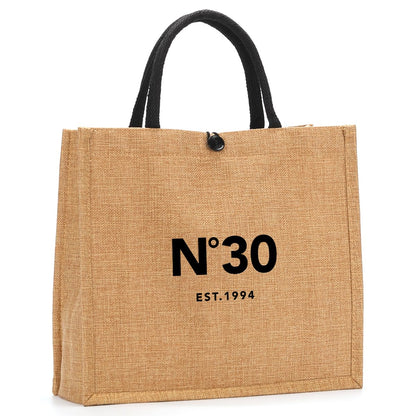 NGLIV 30th Birthday Gifts for Women - 30th Birthday Decorations for Her - 30 Year Old Birthday Gifts for Female Mom Wife Friend Sister Aunt - Beach Bag Reusable Shopping Bags Cute Jute Straw ToteBag