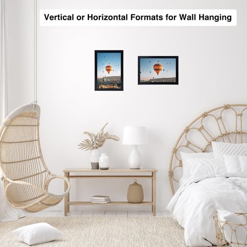 JCJMY 5x6 Picture Frame Black for Wall Hanging or Tabletop, Wall Mounting Horizontally or Vertically, 5 x 6 Wall Gallery Poster Photo Frame with Shatter Resistant Plexiglass, Black