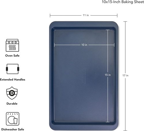 KitchenAid Nonstick Baking Sheet - 10x15in Aluminized Steel in Ink Blue for Perfect Baking Results