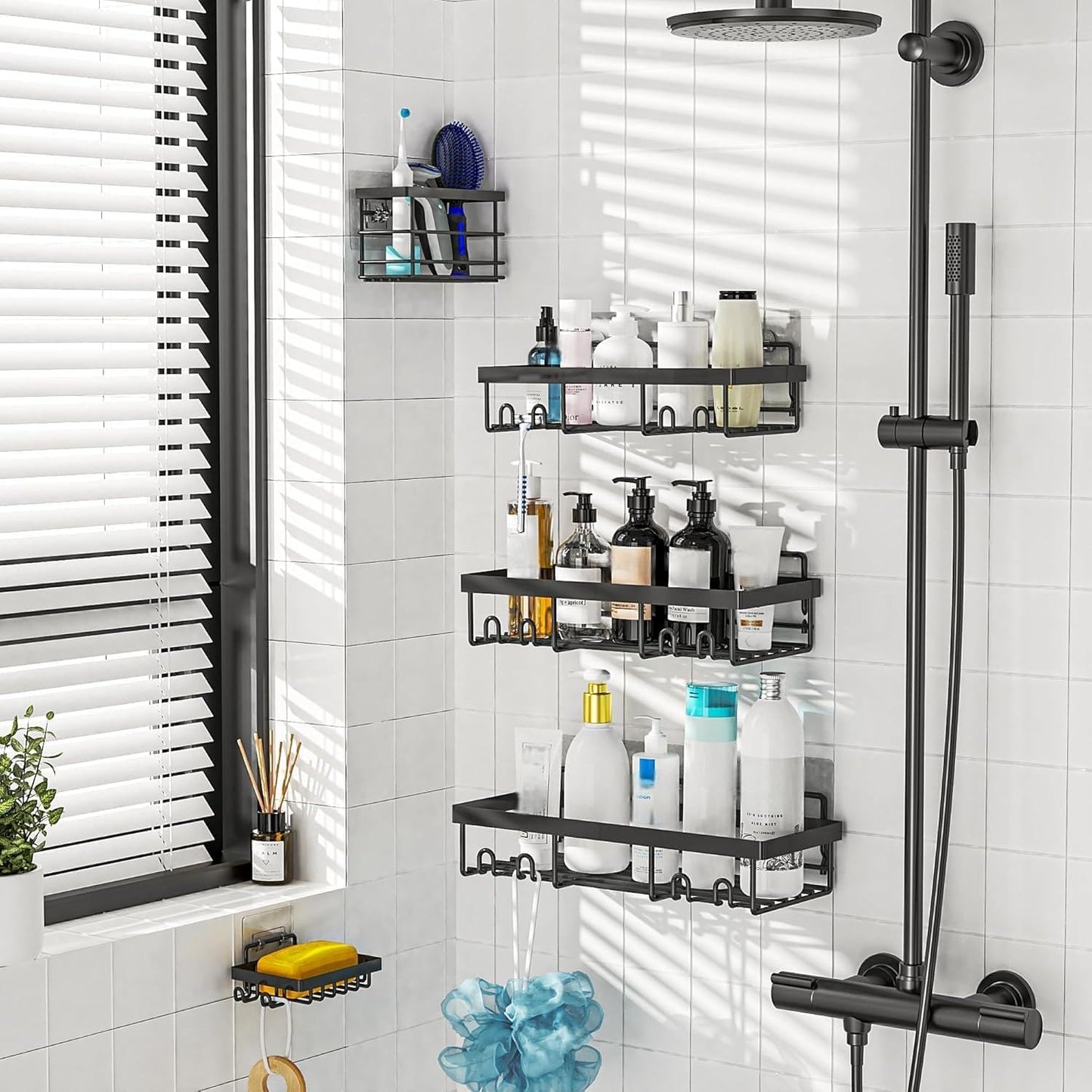 Moforoco Shower Caddy Organizer - 5 Pack Corner Shelves for Bathroom Storage & RV Essentials