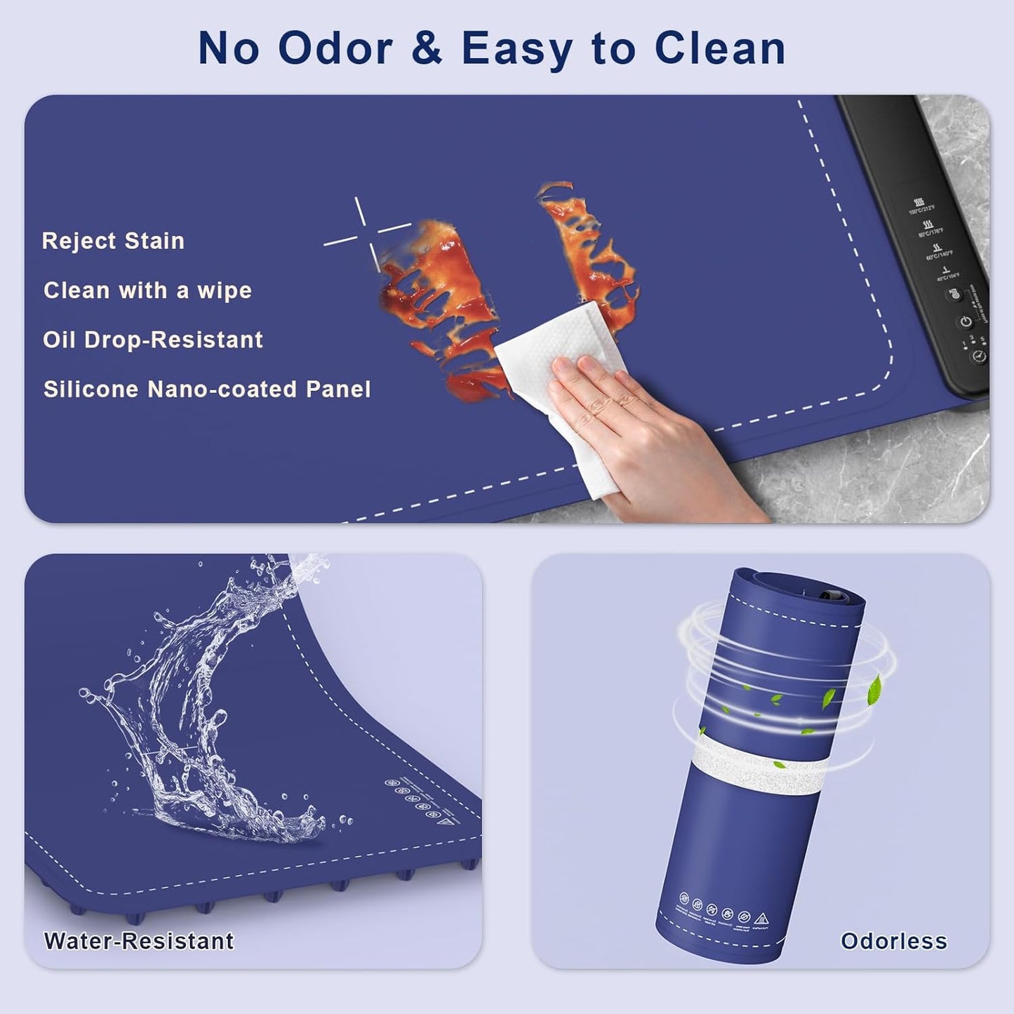 Skiennix Food Warming Mat - 4 Temperature Levels | Quick 8-Second Heating Tech | Perfect for Parties & Buffets