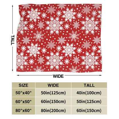 Perinsto Winter Snowflakes Red Throw Blanket Ultra Soft Warm All Season Christmas Decorative Fleece Blankets for Bed Chair Car Sofa Couch Bedroom 80"X60"