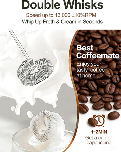 Skiennix Rechargeable Milk Frother - High-Power Handheld Foam Maker for Matcha & Lattes | IP67 Waterproof