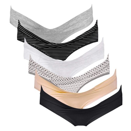 Intimate Portal Cotton Maternity Underwear Under the Bump Pregnancy Bikini Panties Women Postpartum Briefs 6 Pack Inspiration M