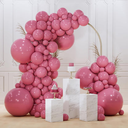 PartyWoo Mauve Balloon Set - 140pcs in Various Sizes for Baby Showers, Weddings & Birthdays | Dusty Pink Decor