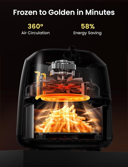 COMFEE' Compact 2.1 Quart Air Fryer - 12 Presets, Adjustable Timer & Temperature Control, Dishwasher-Safe Basket