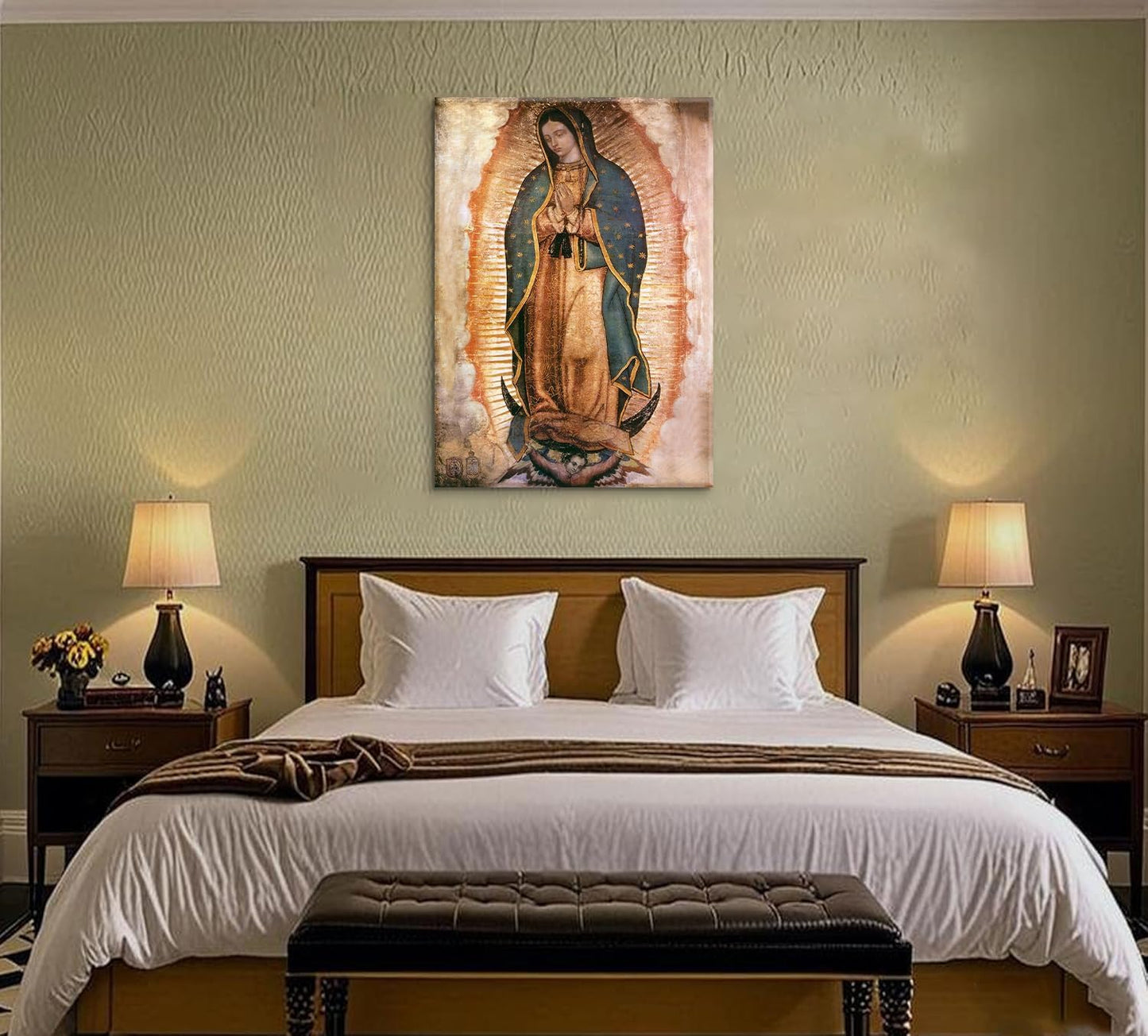Mexico Our Lady of Guadalupe Wall Art - Framed Catholic Portrait Print | 8x10 Canvas Decor