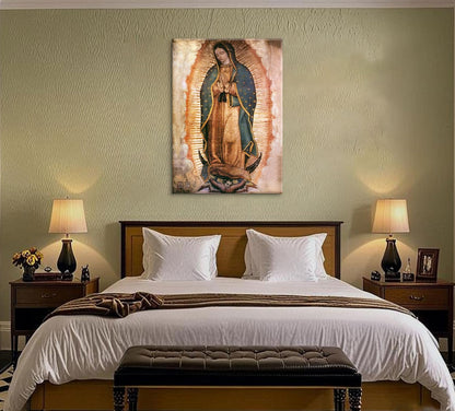 Mexico Our Lady of Guadalupe Wall Art - Framed Catholic Portrait Print | 8x10 Canvas Decor