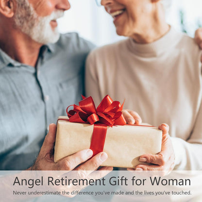Retirement Gift for Woman, Happy Retirement Gift for Woman, 5.5” Angel Figurine for Retirement Party Decorations, Retired Gifts for Coworkers Friends