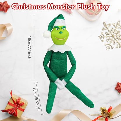 Skiennix Christmas Monster Plush Toy - Adorable Stuffed Doll for Kids & Holiday Decor | 12.6" Green