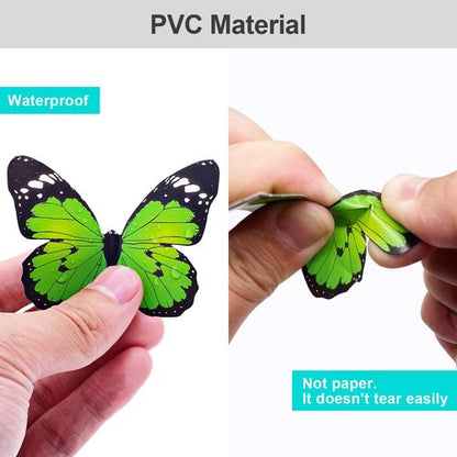 80pcs Butterfly Wall Decor - Plastic Butterflies Wings Foldable Removable Waterproof Reusable Mural Wall Stickers for Home Room Bedroom Party Wedding Christmas Decorations