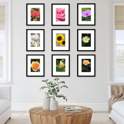 JCJMY 18 Packs 8x10 Picture Frames, Display 5x7 with Mat or 8x10 Without Mat, Gallery Wall Frame Set, 8 by 10 Frames Bulk Set of 18 Collage Wall Decor Photo Frames Set for Wall and Tabletop, Black