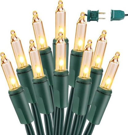 BrizLabs Clear Christmas Lights - 300 Count Warm White String Lights | 69.6ft Connectable for Holiday Decor