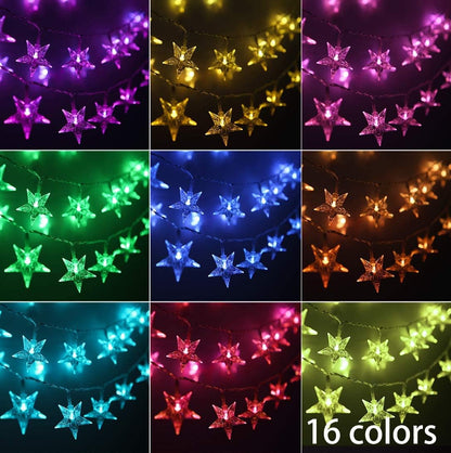 Minetom Star String Lights - 33 ft Color Changing Lights with Remote & Timer for Bedroom, Patio, Party