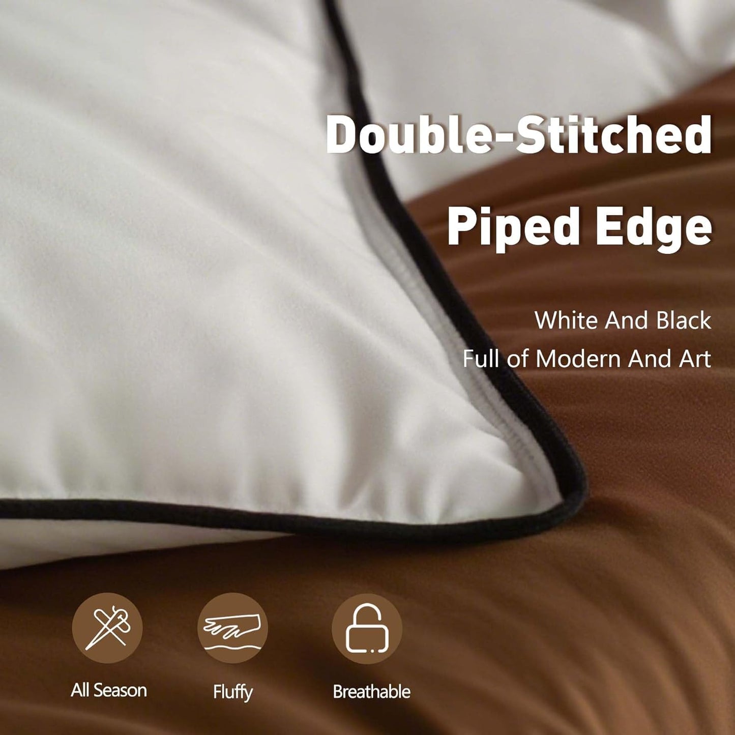 Skiennix Queen Size White Goose Down Fiber Comforter - Super Cozy & Soft All-Season Duvet Insert 90”x90”