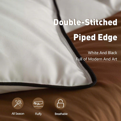 Skiennix Queen Size White Goose Down Fiber Comforter - Super Cozy & Soft All-Season Duvet Insert 90”x90”