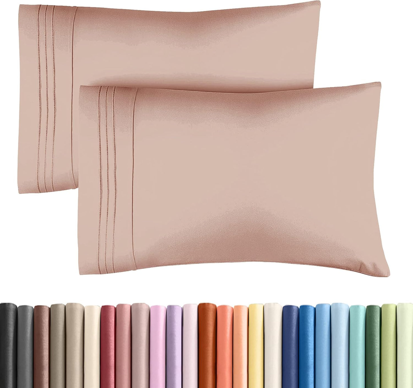Queen Pillow Cases by [Brand Name] - Ultra Soft Hotel Quality Covers | Cozy, Wrinkle-Free, Fade Resistant - 2 Piece Set in Mauve