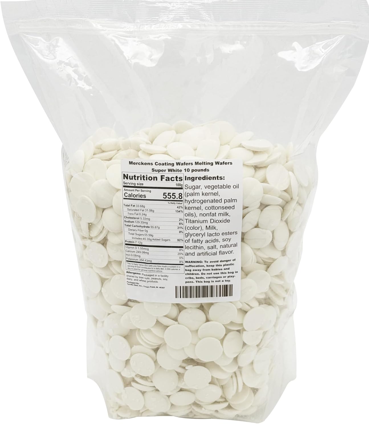 Merckens Melting Wafers - Super White Coating Wafers | 10 Pounds for Baking and Candy Making