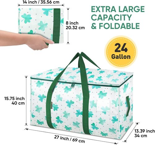 BALEINE Oversized Moving Bags - Heavy-Duty Storage Totes with Reinforced Handles | Clover, 2-Pack