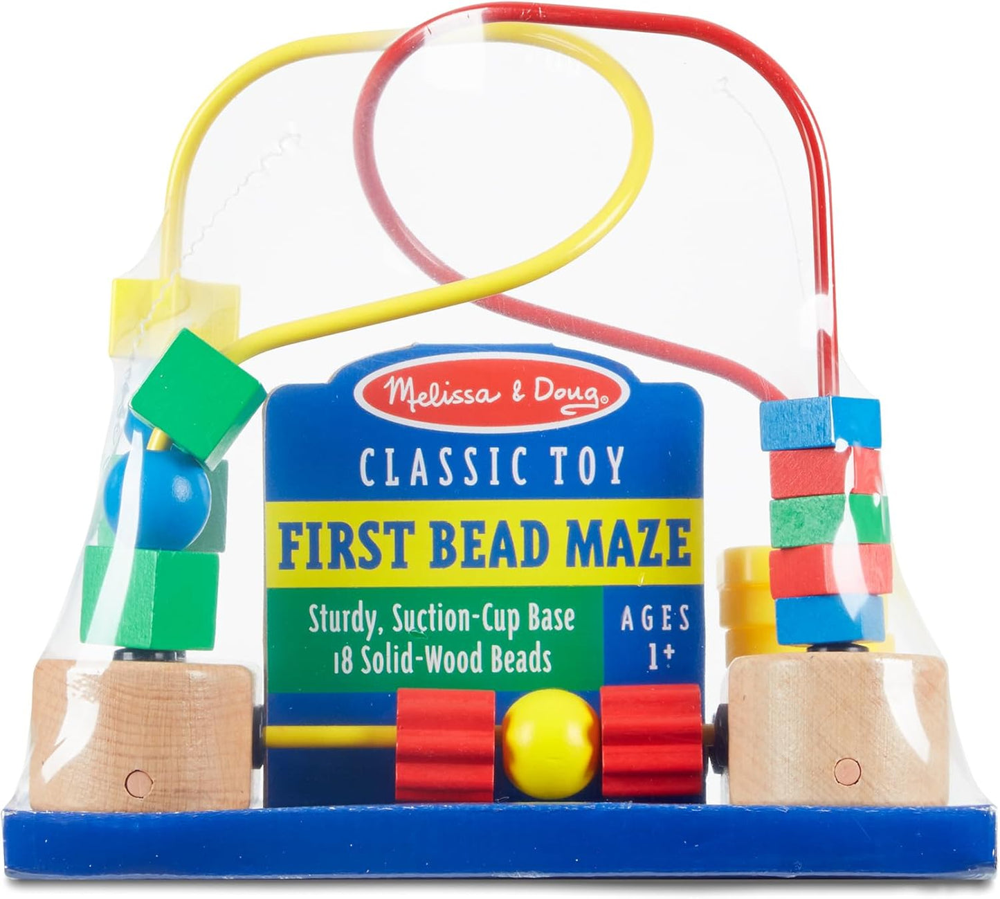 Melissa & Doug First Bead Maze - Educational Wooden Baby Toy with Suction Cups for Toddlers 1+