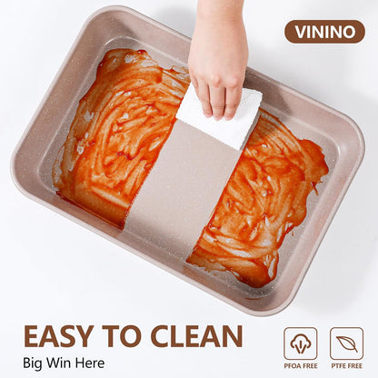 Vinino 6-Piece Nonstick Baking Pans Set - Includes Muffin, Loaf, Cake Pans & Roasting Pan