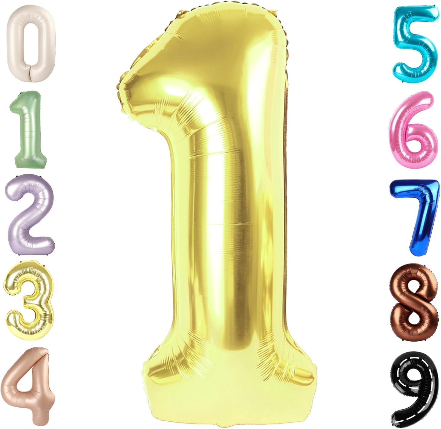 Number Balloons - 40 Inch Light Gold 1 Balloon for 1st Birthday Party | Perfect for Baby Showers & Photo Shoots