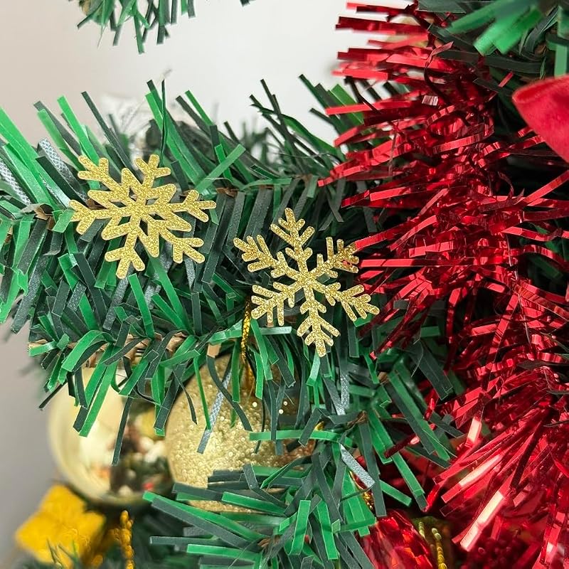 Gold Snowflake Confetti 100Pcs - Glitter Table Decor for Winter Holidays (Variation: Gold-snowflake)