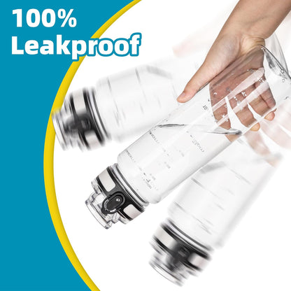 OLDLEY 32 oz Motivational Water Bottle - Leakproof & BPA-Free with Time Marker | Ideal for Gym, School & Travel