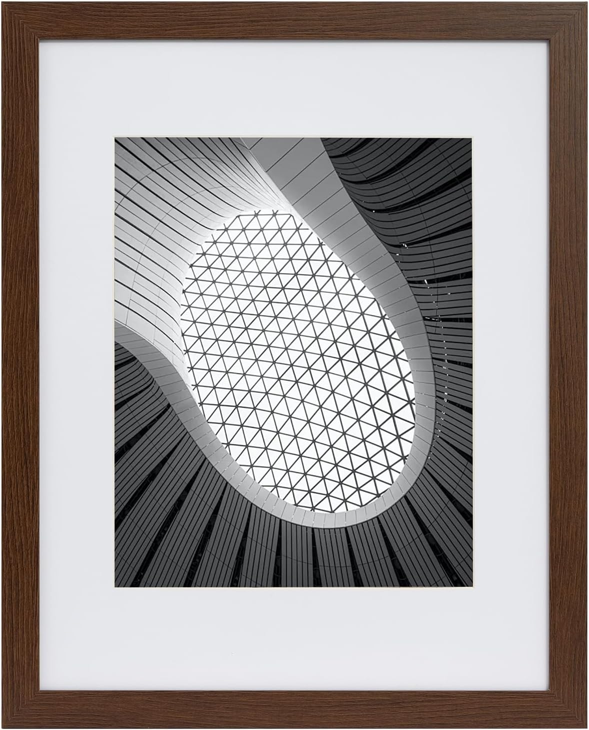 Regine Switzerland 11x14 Picture Frame - Display 8x10 Photos with Mat or 11x14 Without Mat, Brown