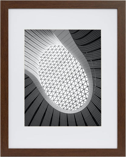 Regine Switzerland 11x14 Picture Frame - Display 8x10 Photos with Mat or 11x14 Without Mat, Brown