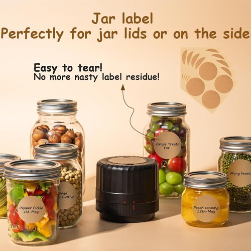 Electric Mason Jar Vacuum Sealer - Fully Automatic Kit for Regular & Wide Mouth Jars | Essential Tool for Canned Foods - Black