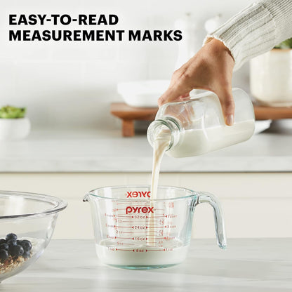 Pyrex 4-Cup Glass Measuring Cup - Essential Kitchen Tool for Baking & Cooking | Dishwasher & Microwave Safe