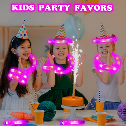 Skiennix Pink Glow Sticks - 24 PCS Party Favors & Accessories for Kids | Necklaces & Bracelets