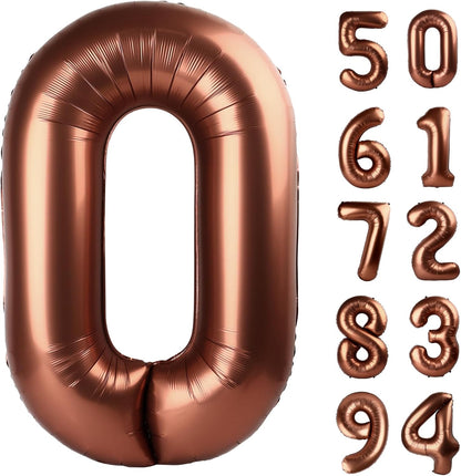 Number Balloons 40 Inch - Dark Brown 0 Balloon for Birthday Celebrations | Perfect for Parties