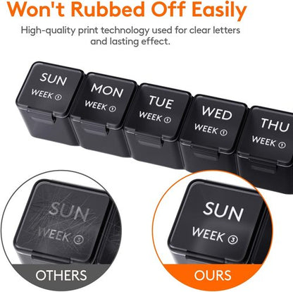 Lifewit Pill Organizer - 28-Day Vitamin Case with Large Compartments | Black Medicine Storage Solution