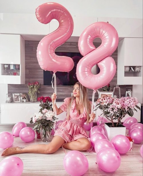 25 Balloon Numbers - 40 Inch Pastel Pink Foil | Happy 25th Birthday Decorations for Women