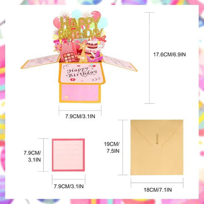 Happy Birthday Pop Up Card - Unique 3D Greeting Card for Men & Women | Perfect Gift for Mom, Dad, Friends