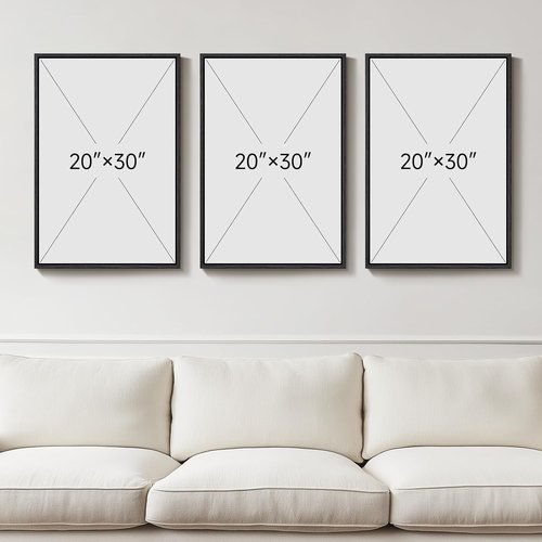 Framed Abstract 3D Textured Wall Art - Modern Neutral 3-Piece Geometric Artwork | 30x60 Inch for Living Room & Home Office Decor